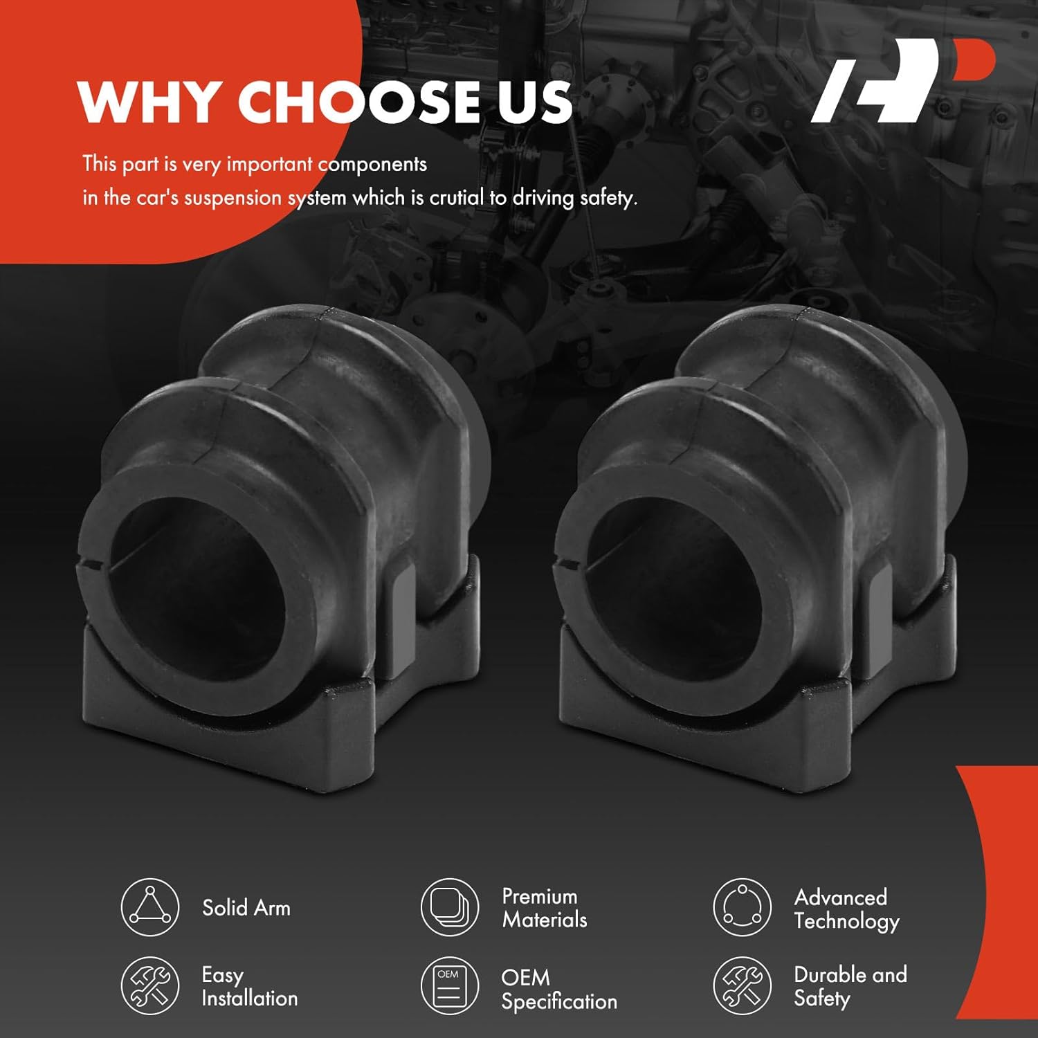A-Premium 2 x Front Sway Bar Bushing Kit, Compatible with Toyota C-HR CHR 2018 2019 2020 2021 2022