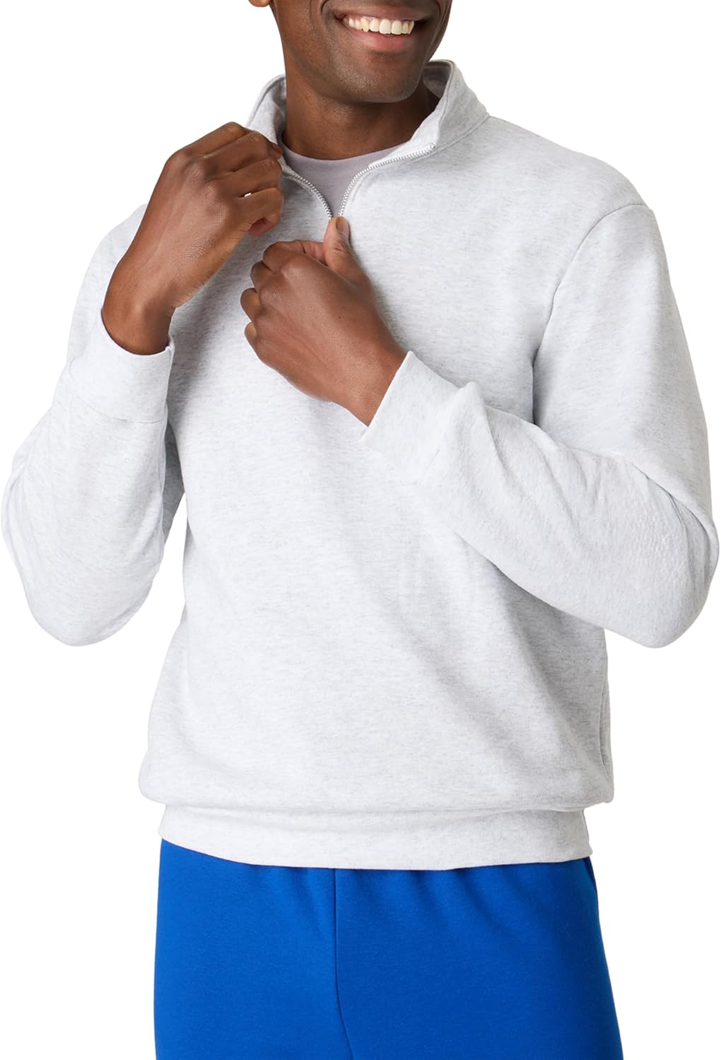 Hanes Men's Quarter-zip Pullover, Ecosmart Fleece Pullover Shirt for Men, Cotton Blend