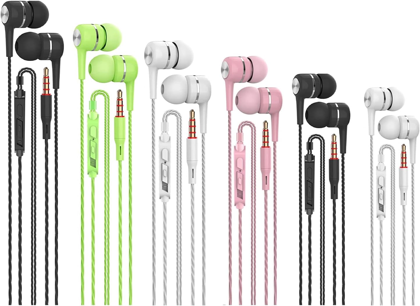 6 Pack Mic Earbuds Wired,3.5mm Jack,Noise Cancelling in-Ear Headphones, Powerful Heavy Bass,Kids School Earphones Compatible with iPhone5/6/6s, iPod, iPad, MP3, Samsung 6 Pack Mic Earbuds Wired,3.5mm Jack,Noise Cancelling in-Ear Headphones, Powerful Heavy Bass,Kids School Earphones Compatible with iPhone5/6/6s, iPod, iPad, MP3, Samsung