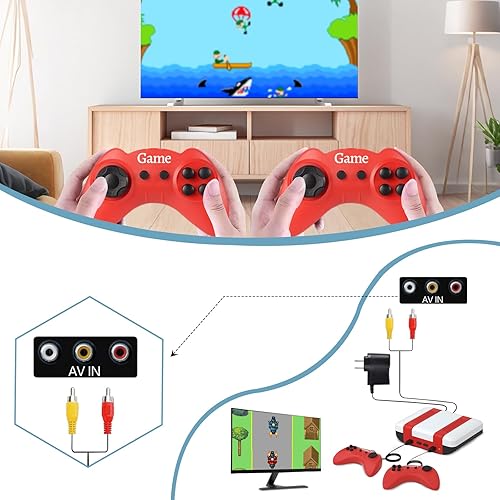 Miniatura 4 de Mini consola de juegos retro clásica, 328 juegos clásicos de TV integrados, viene con 2 controladores, salida AV, Plug and Play, nostálgico mini