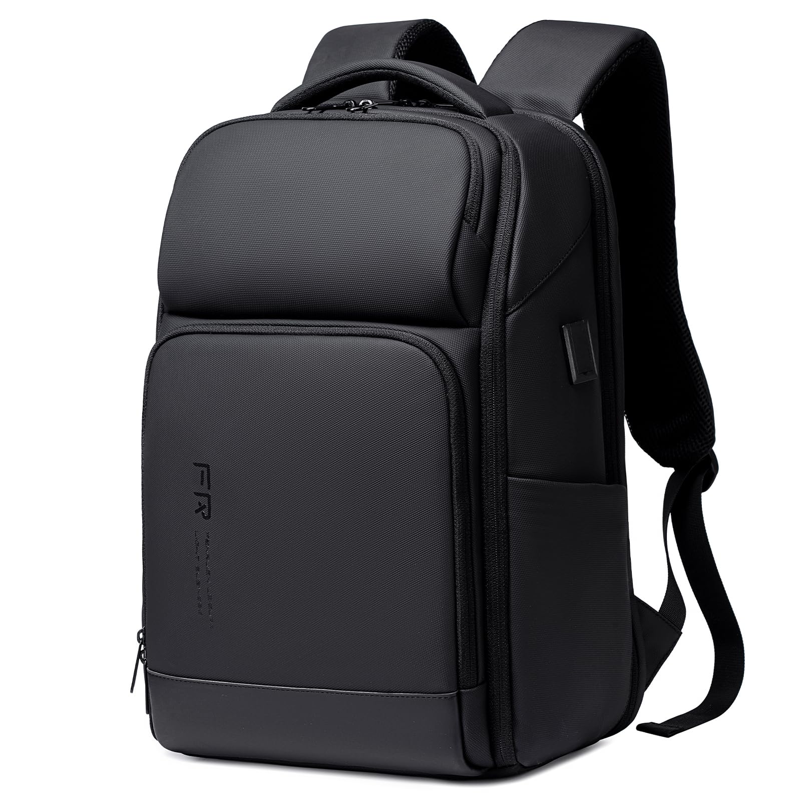 FENRUIEN Laptop rucksack/Laptoprucksack 17 Zoll 26L, Business & Reise-Backpack mit USB & Laptopfach, für Herren, Damen, Mädchen, Teenager（Schwarzer Nicht Erweiterbarer