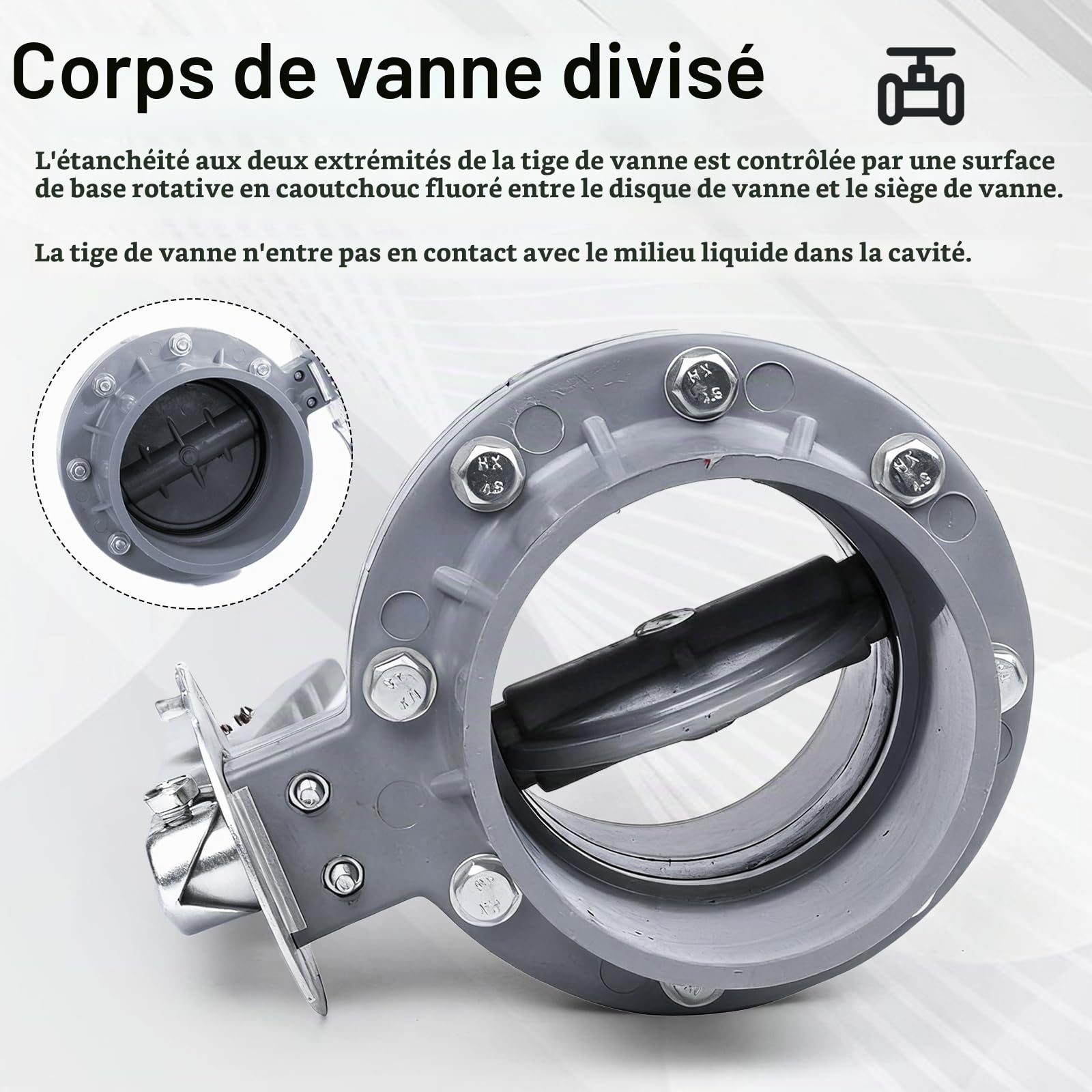 Robinets à papillon, Vanne Papillon Dn 110 mm En Pvc à Bride Avec Poignée En Métal Galvanisé Idéale Pour Systèmes D’Irrigation Horticulture Serres Piscines Et Installations Industrielles