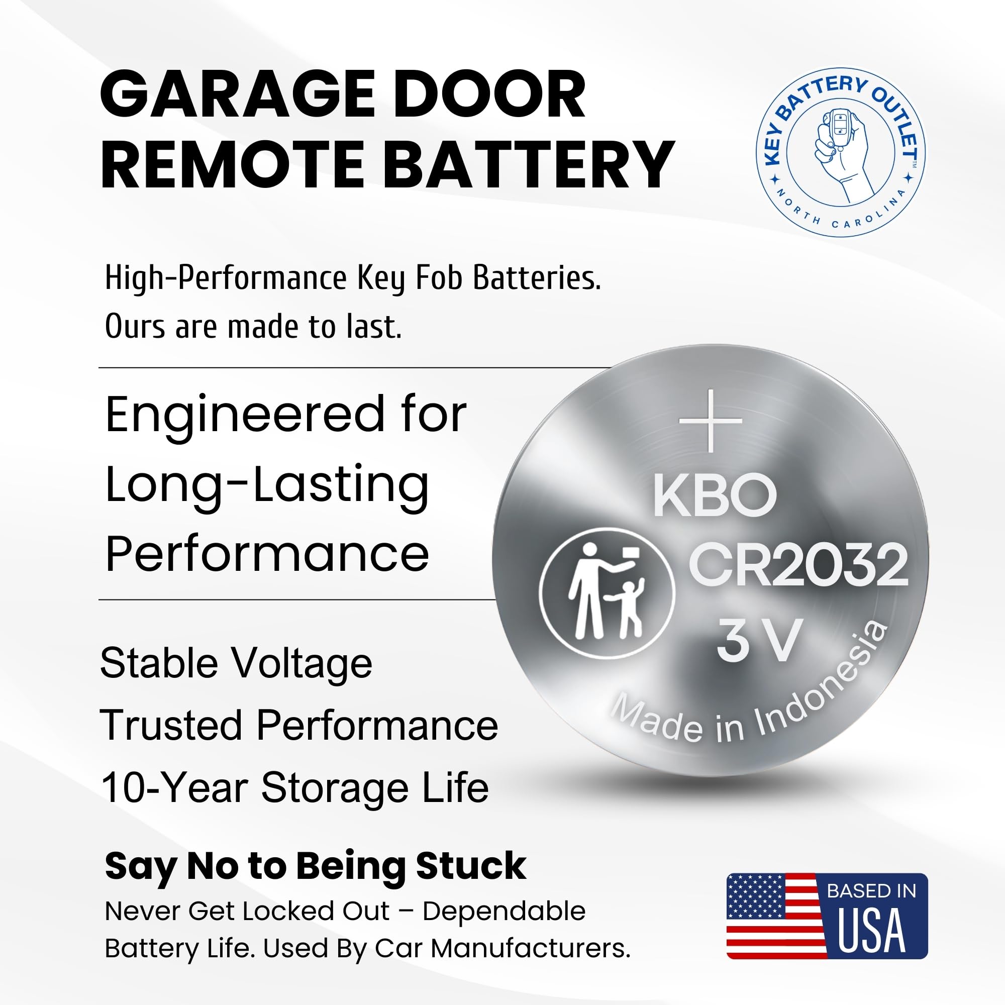 Batteria per apriporta garage - 2 pezzi CR2032, pulsante al litio da 3 V, alimentazione di ricambio per telecomandi, tastiere, sensori principali