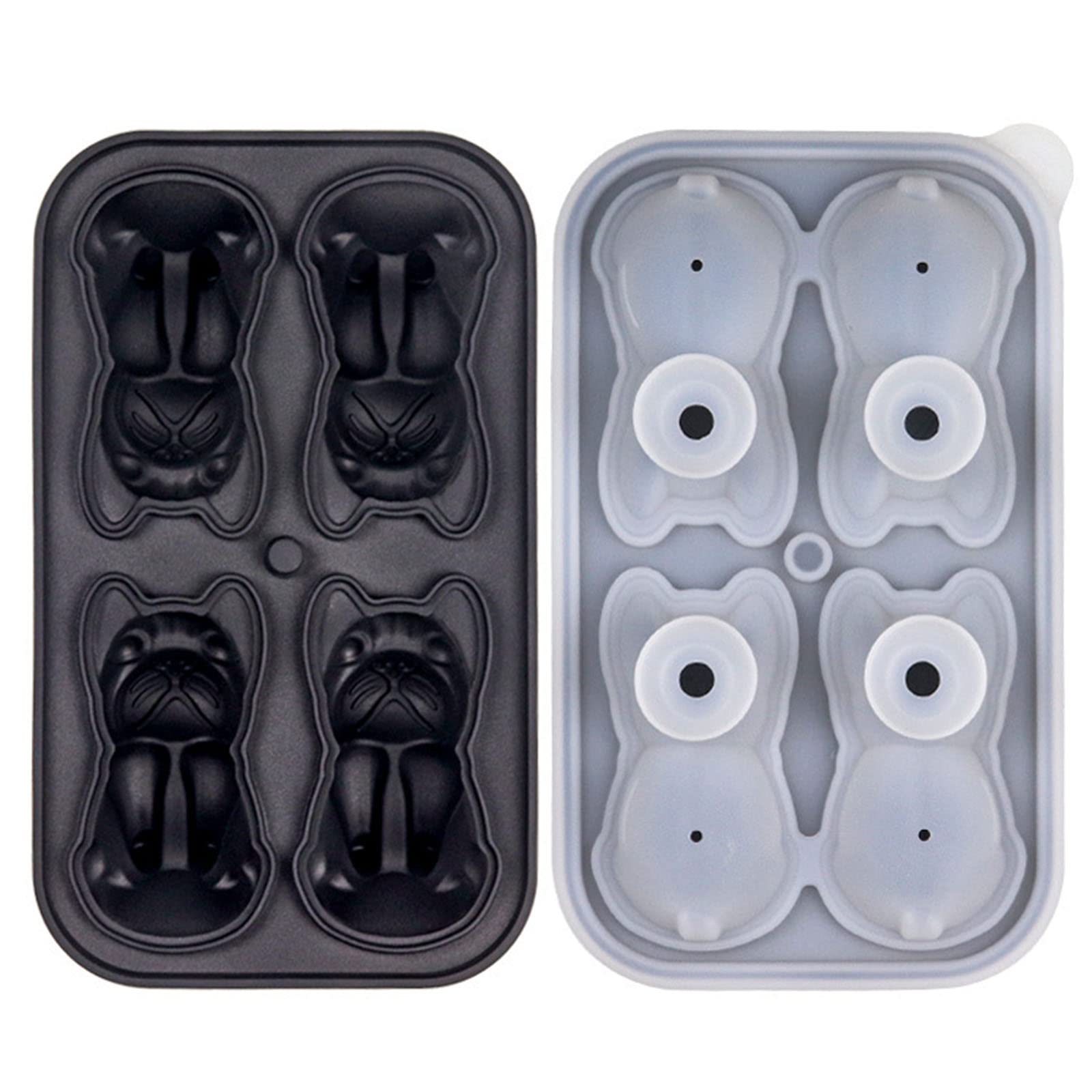Tsophreniq Cube Tray Funny Shape Silicone Sphere Ice Mold 3D Stackable Large Cube for Cocktail Ice Tray