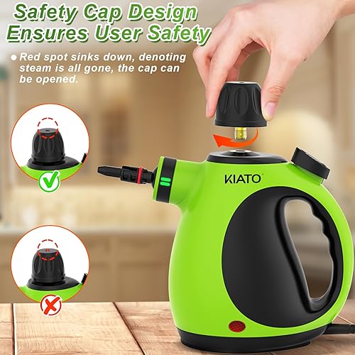 Miniatura 5 de Kiato Limpiador de vapor de mano, vaporizador de mano 10 en 1 para limpieza, vaporizador presurizado portátil para uso doméstico, baño, mini