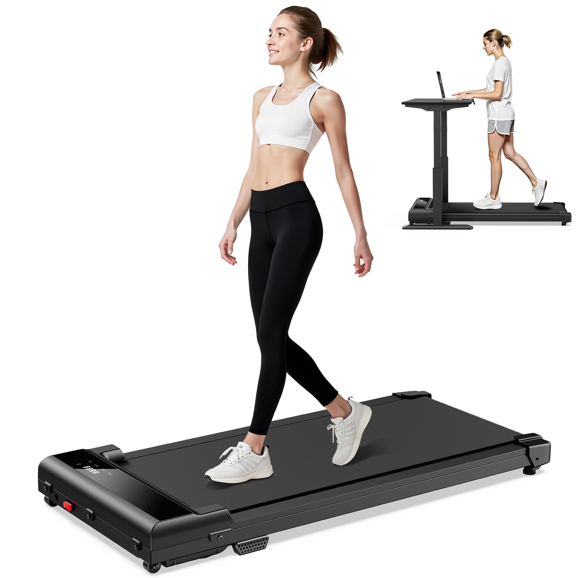 Walking Pad Laufband Schreibtisch für Zuhause- 3 in 1 Treadmill Walkingpad at Home Office Büro 1-6km/h Mini Tragbares Gehband Laufbänder Unter Desk Leises Tretmühle Klein Lauf Running Machine, Avnbdao