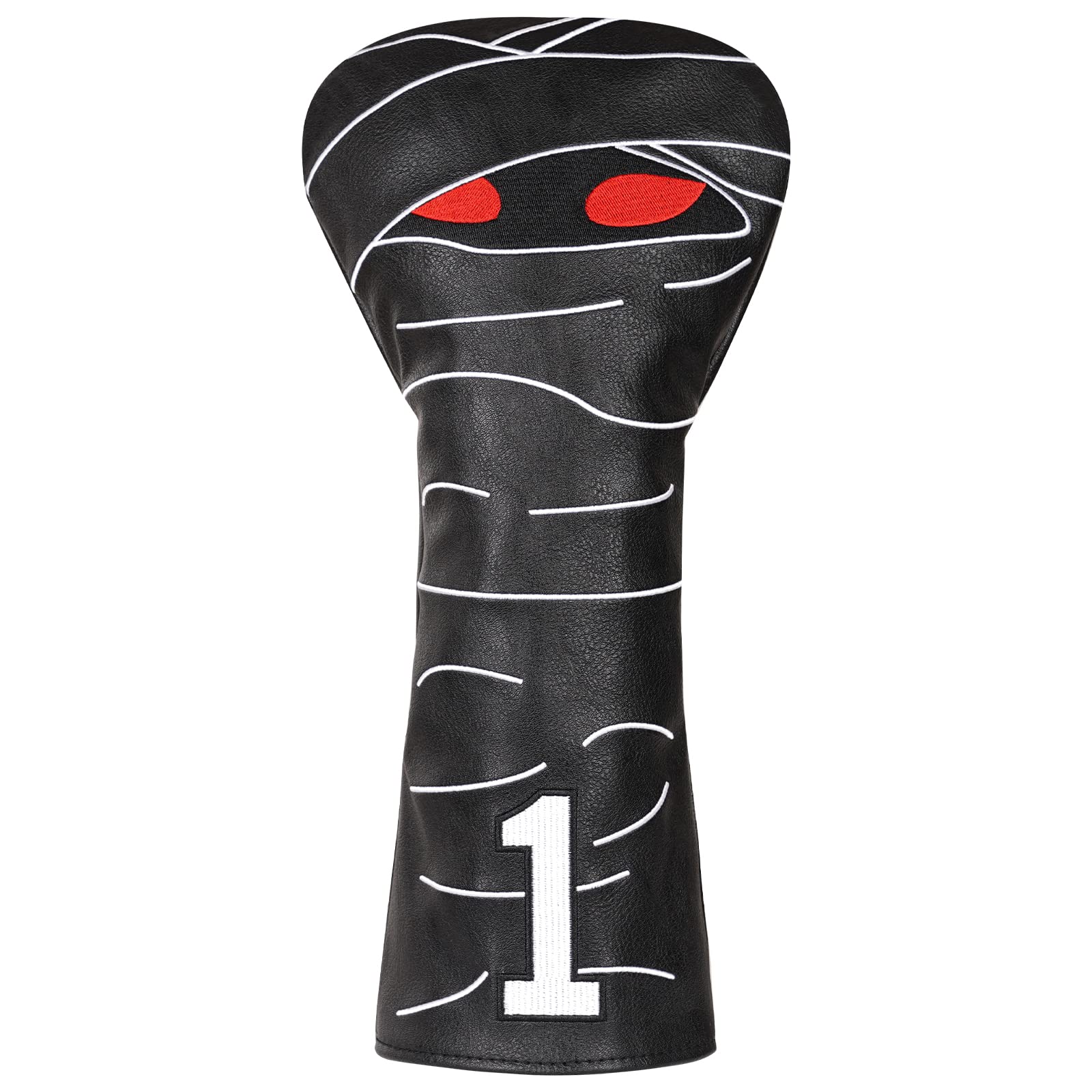 Couvre-têtes de club de golf en bois pour conducteur/parcours/hybride 1FH en cuir PU noir avec fermeture élastique