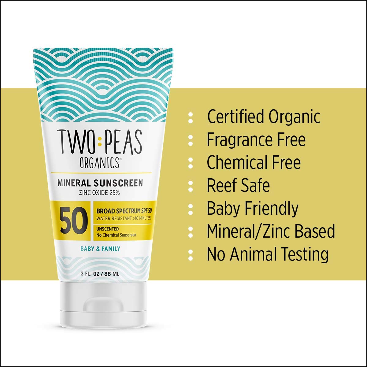 Buy Two Peas Organics All Natural Organic SPF 50 Sunscreen Lotion