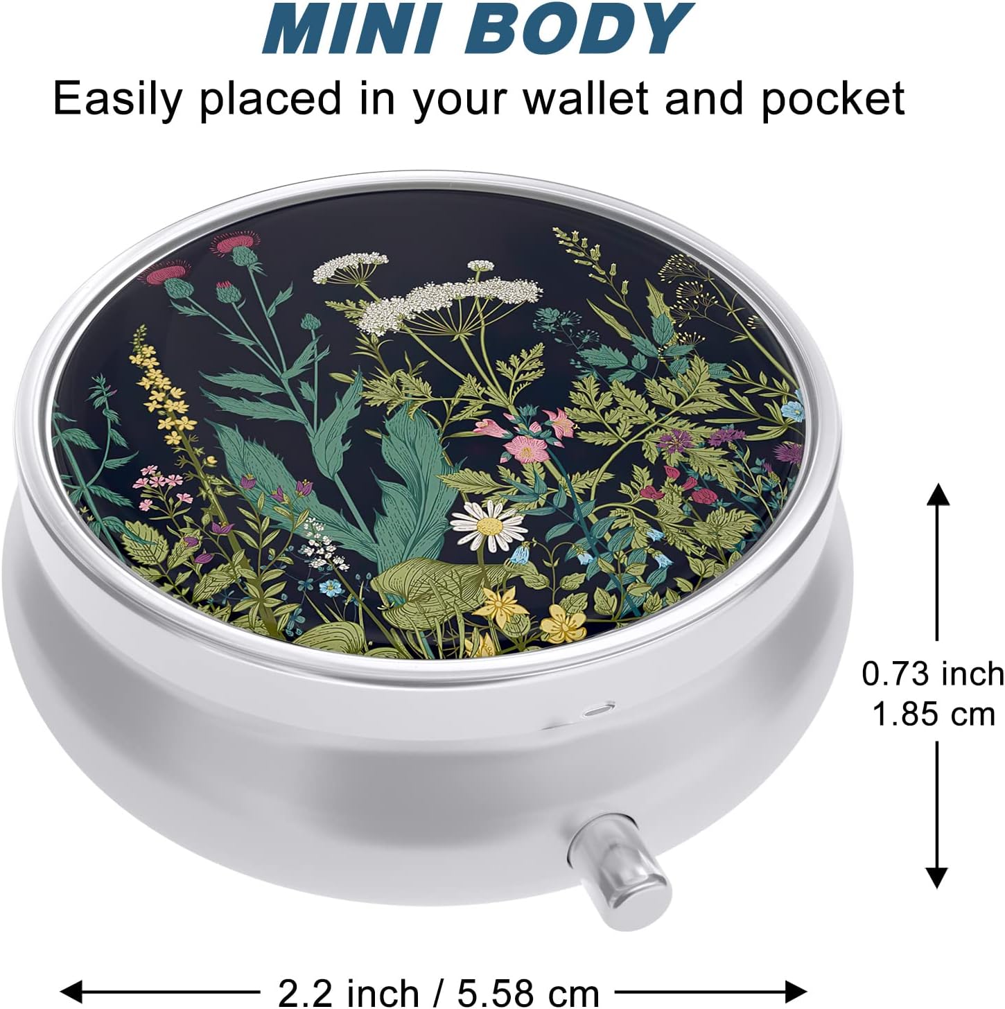 Aiawoxc Pill Case, Cute Travel Pill Box for Purse, Moisture Proof Small Medicine Holder, Portable Pocket Medicine Organizer Dispenser to Hold Vitamins, Cod Liver Oil, Supplements, Dandelion image 2