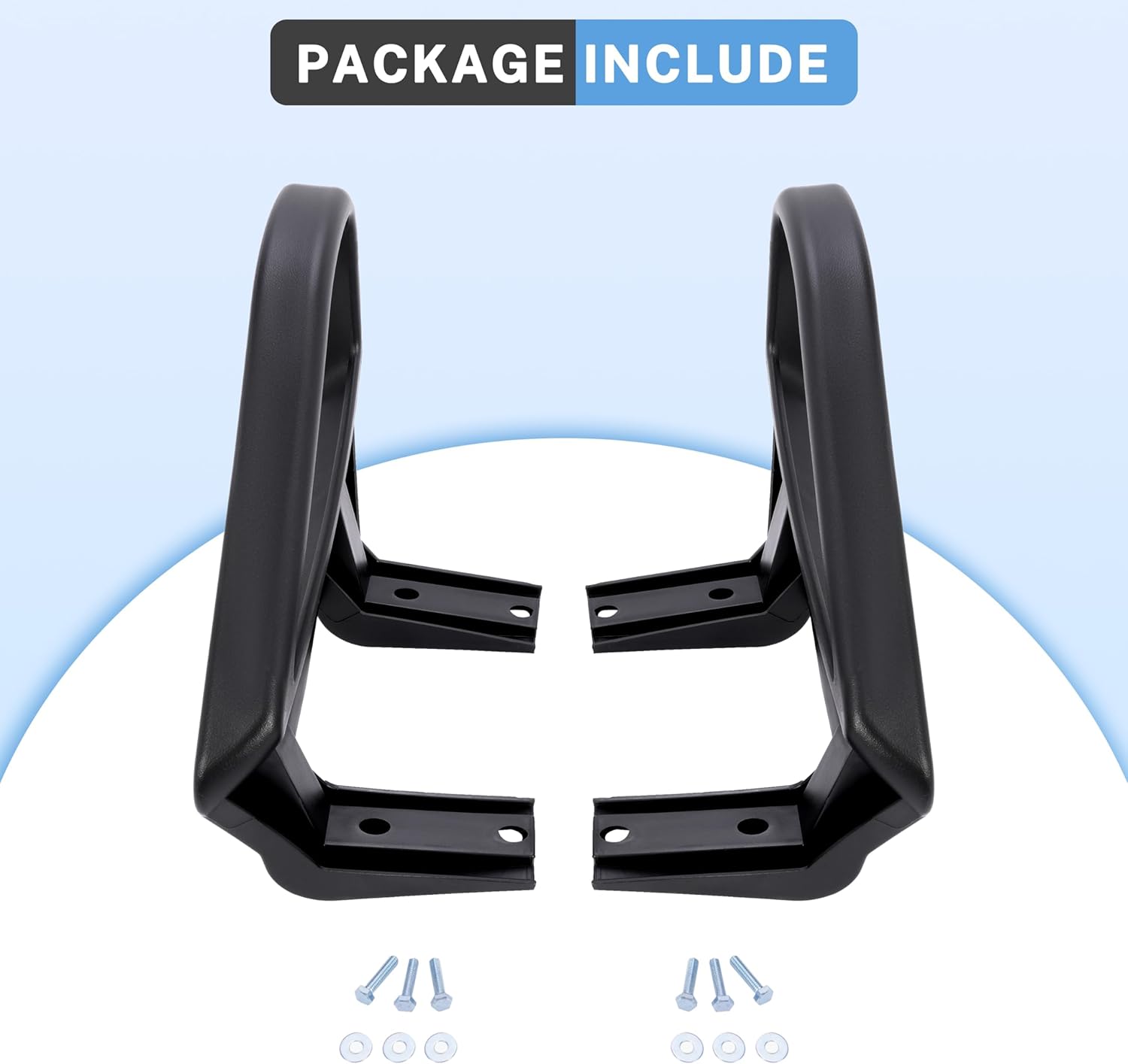 HECASA Golf Cart Seat Handle Pair Compatible with 1994-Up EZGO TXT Gas & Electric Replacement for 71701-G01 71702-G01 Arm Rest Hip Restraints Driver & Passenger Side Plastic Black
