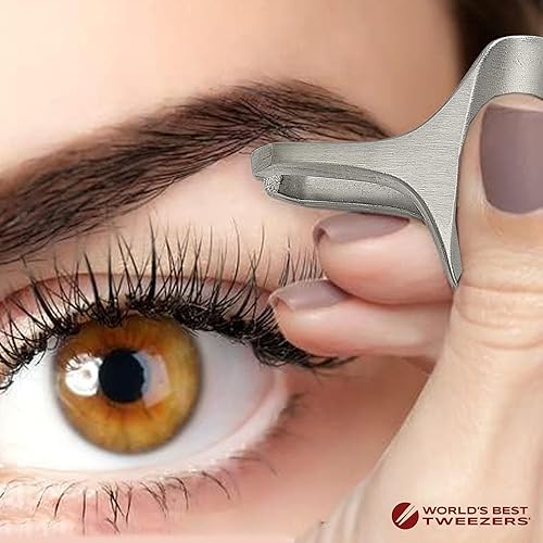 Miniatura 6 de World's Best Tweezers - Pinzas de mariposa de diamante, pinzas de precisión de punta inclinada de agarre ancho para depilación de cejas, facial y