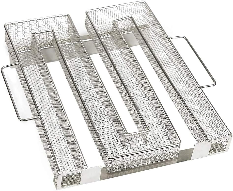 Stainless Steel Cold Smoke Generator for Grill, Barbecue and Smoker with M Shape Design Balanced Smoking (Assorted Color)