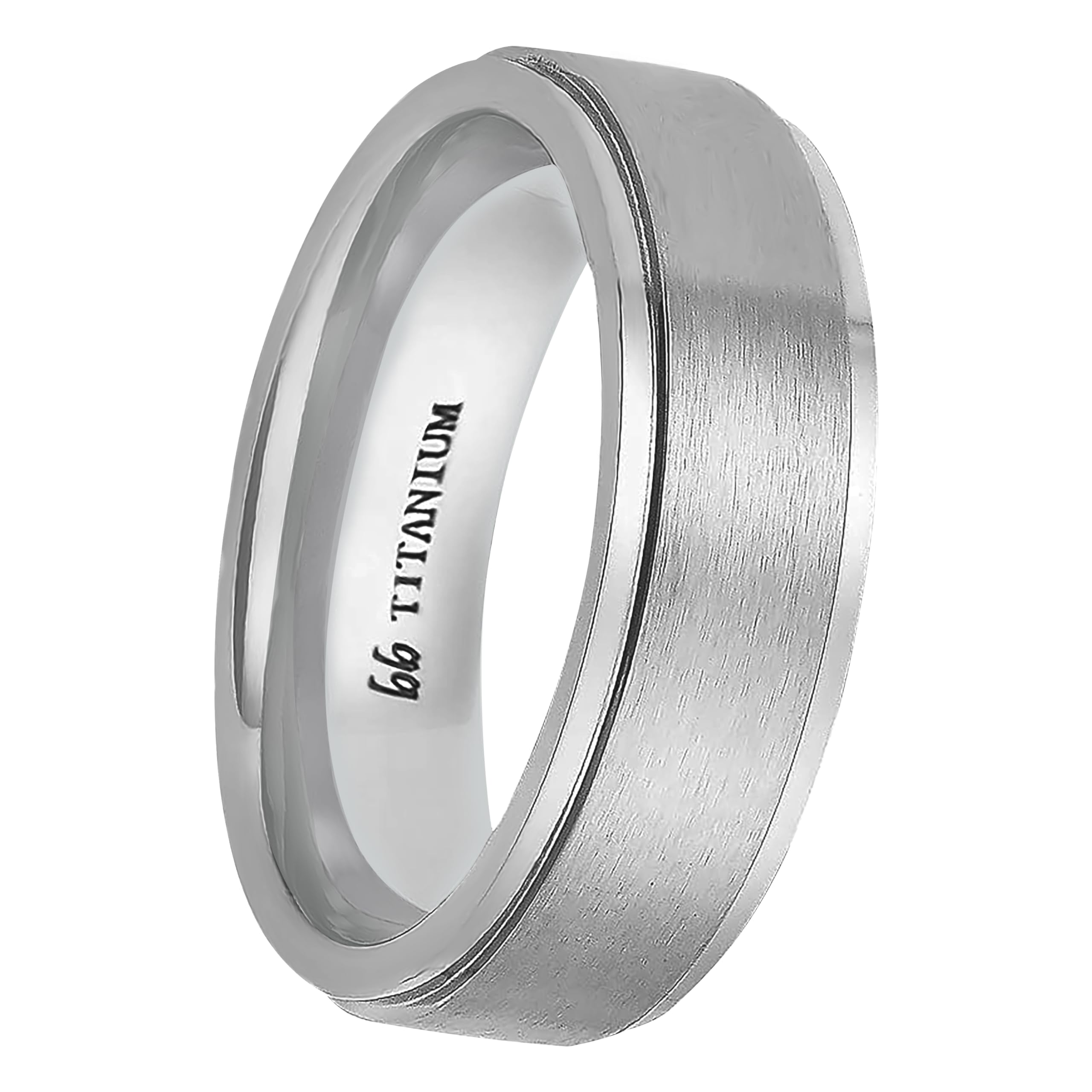 Boston Bay Diamonds Silver Titanium Unisex Comfort Fit Mens Wedding Band or Fashion Ring - 7mm - Choice of Style