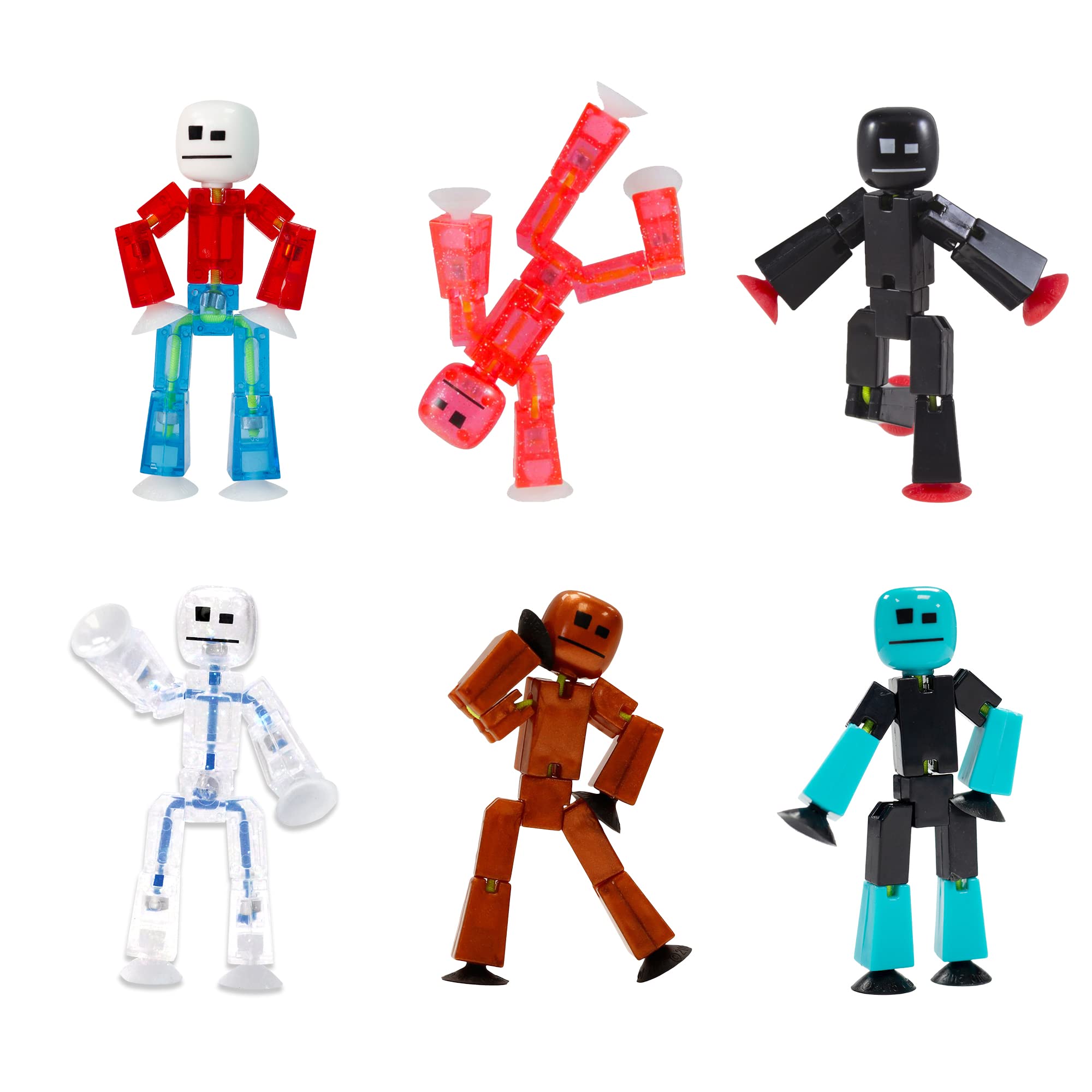 Zing Stikbot 6 Pack, Set of 6 Stikbot Collectable Action Figures