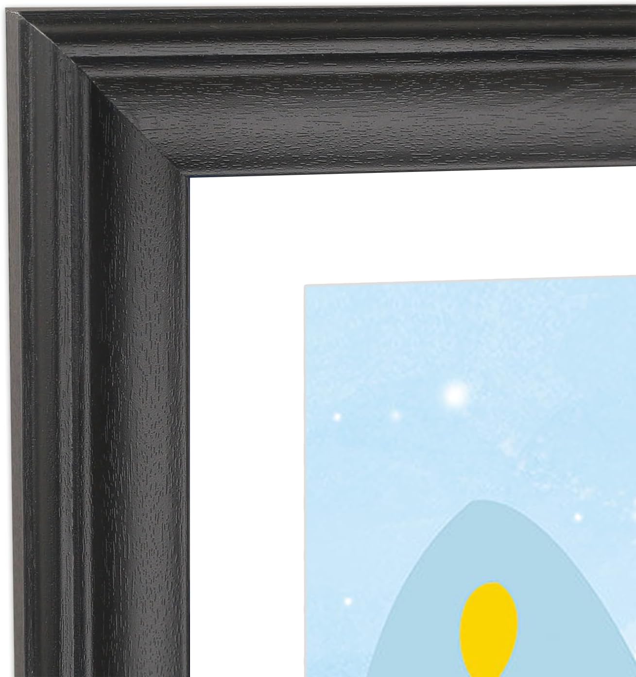 18x35 Panoramic Picture Frames Solid Wood ,With White Mat ,Fit 15x32 inch Photos with Mat or 18x35 without Mat，Poster Frame 18x35Photo Frames Family Wall 15x32 Picture Frame Black (L23B1835W1532)