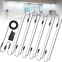 Vista 14 de JUSJUBR Luz LED delgada de 12 pulgadas para debajo del gabinete con función de memoria, barra de luz USB regulable blanca cálida de 3000 K