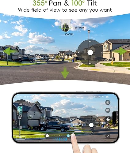 Miniatura 2 de Cámaras de seguridad 2.4G5G inalámbricas para exteriores, cámara solar 2K para seguridad del hogar, funciona con pilas, PTZ de 360, visión nocturna