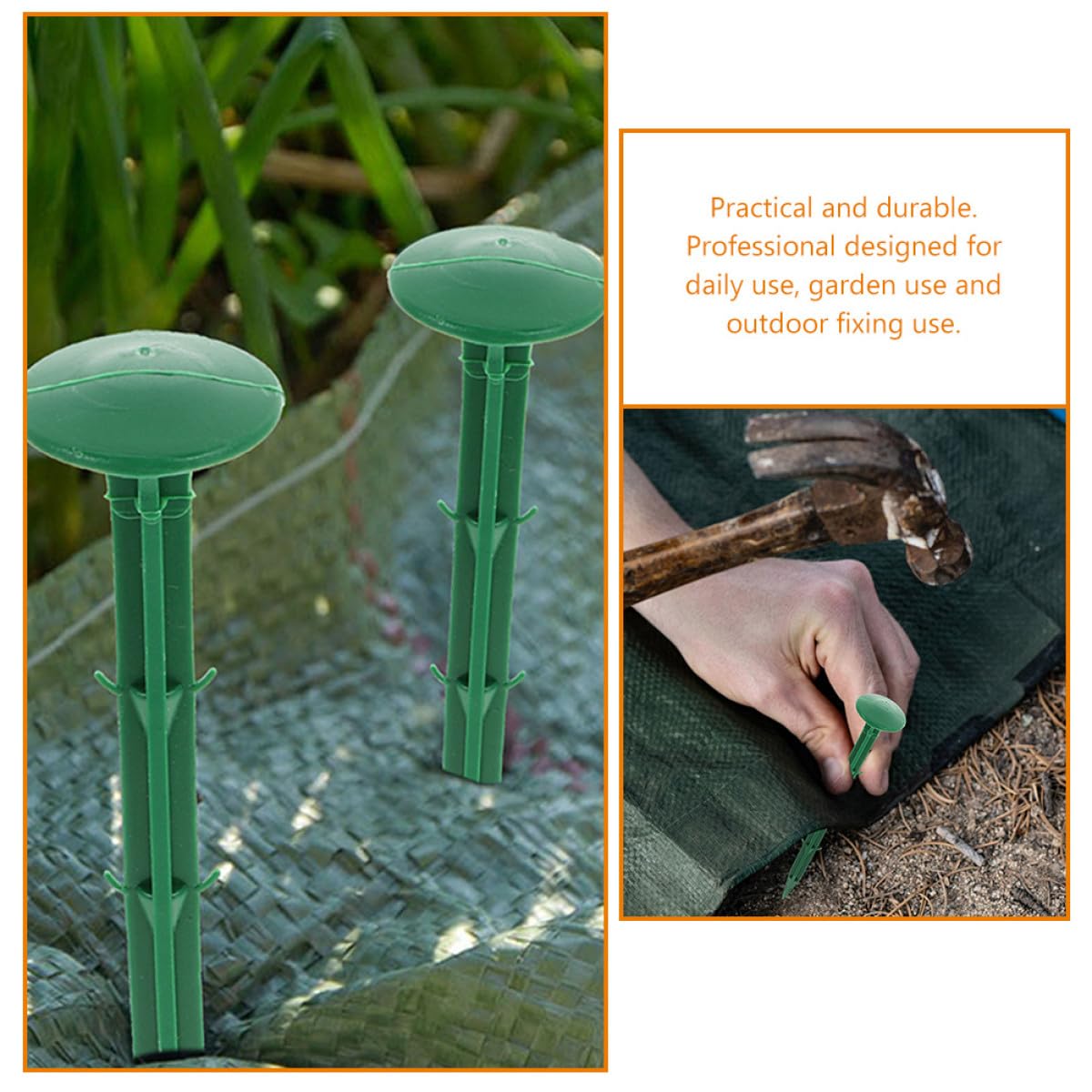 150 Picchetti da Terra in Plastica Verdi 11 CM Chiodi da Giardino per Esterni Ancoraggi per Tessuto Paesaggistico e Prato Artificiale Picchetti da Fissaggio per Teli e Reti da