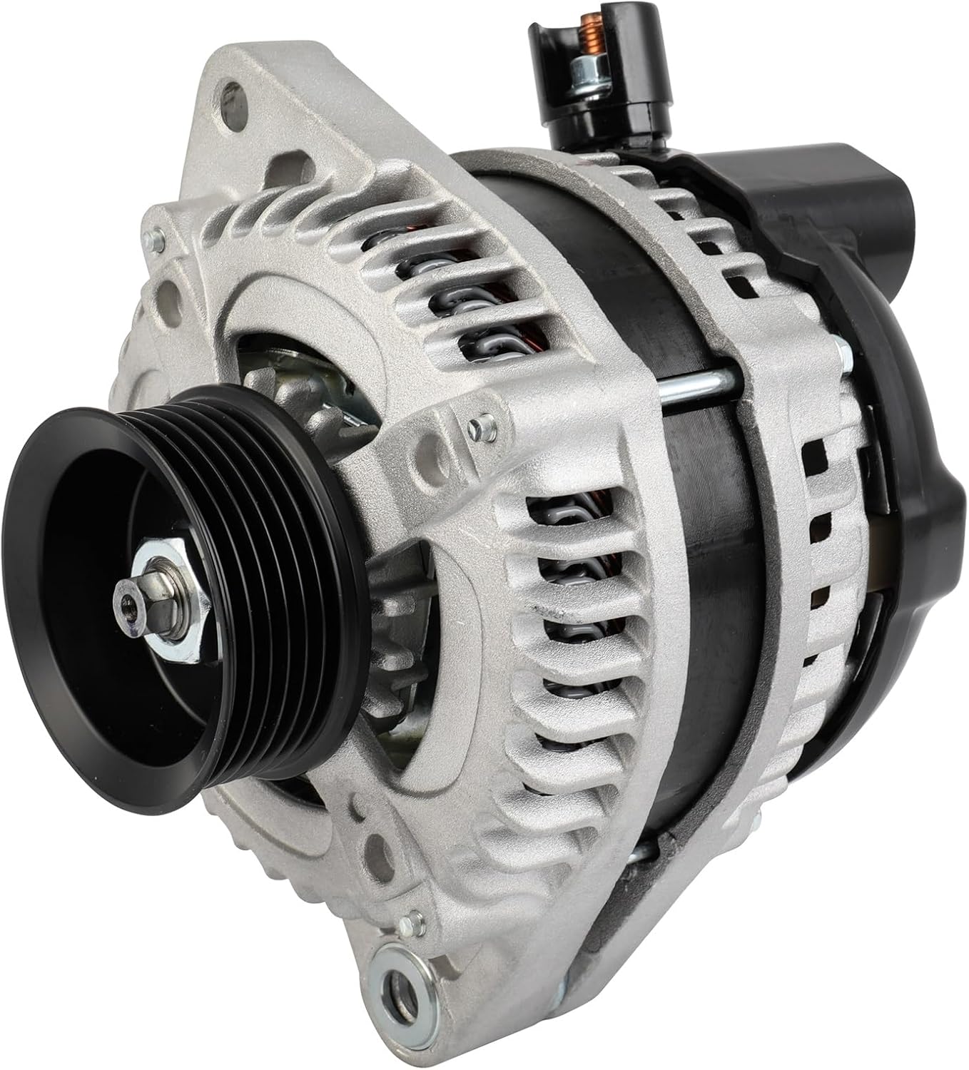 SCITOO New Alternator Fits for Saturn for Vue 3.5L 2004-2007 12V 130Amp CW 6-Groove Pulley High Output Alternator 31100-RDM-A01 11062 104210-3770 104210-4310 90295572 CSC77 11062