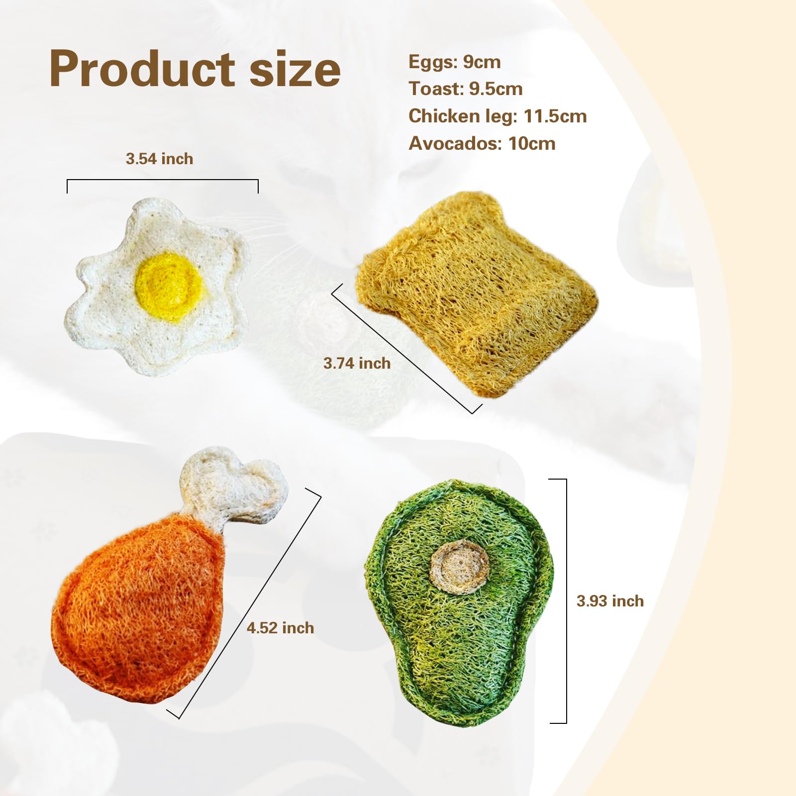 Petelligent Loofah Chew Cat Toys with Catnip and SilverVine (Actinidia) for Kittens and Cats: Dental Care and Teething Comfort