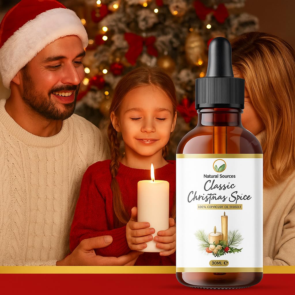 Miscela classica di oli essenziali di spezie natalizie, grande 30 ml, ideale per diffusori per la casa, sapone e candele, cera, bruciatori, bombe da bagno, oli essenziali vegani e prodotti nel Regno