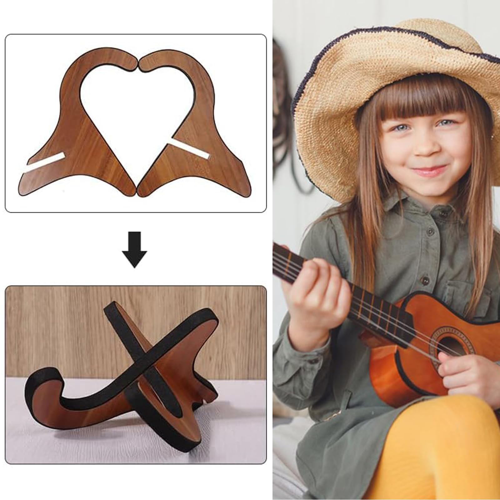 Soporte Para Ukelele, Stand Ukelele, Soporte para Guitarra, Rack Ukelele, Violín Mandolina Ukelele Banjo para Instrumentos Inferiores