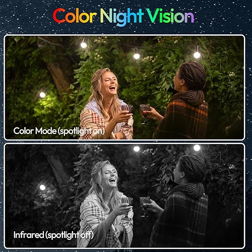 Miniatura 4 de 4 cámaras WiFi 2.4G5G para seguridad en el hogar con panel solar integrado, cámaras de seguridad solar de 2.5 K inalámbricas para exteriores con