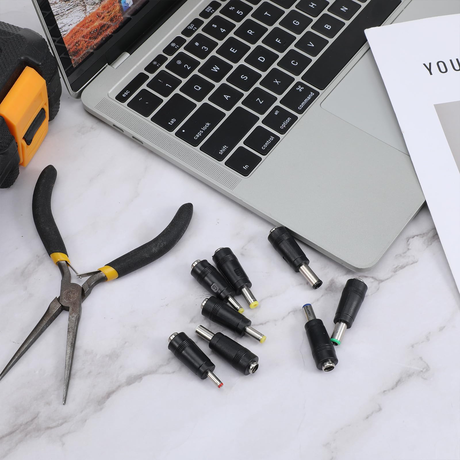 Snapklik.com : DC Adapter Plug, 8 Connector Tips Kits DC Plug Universal ...