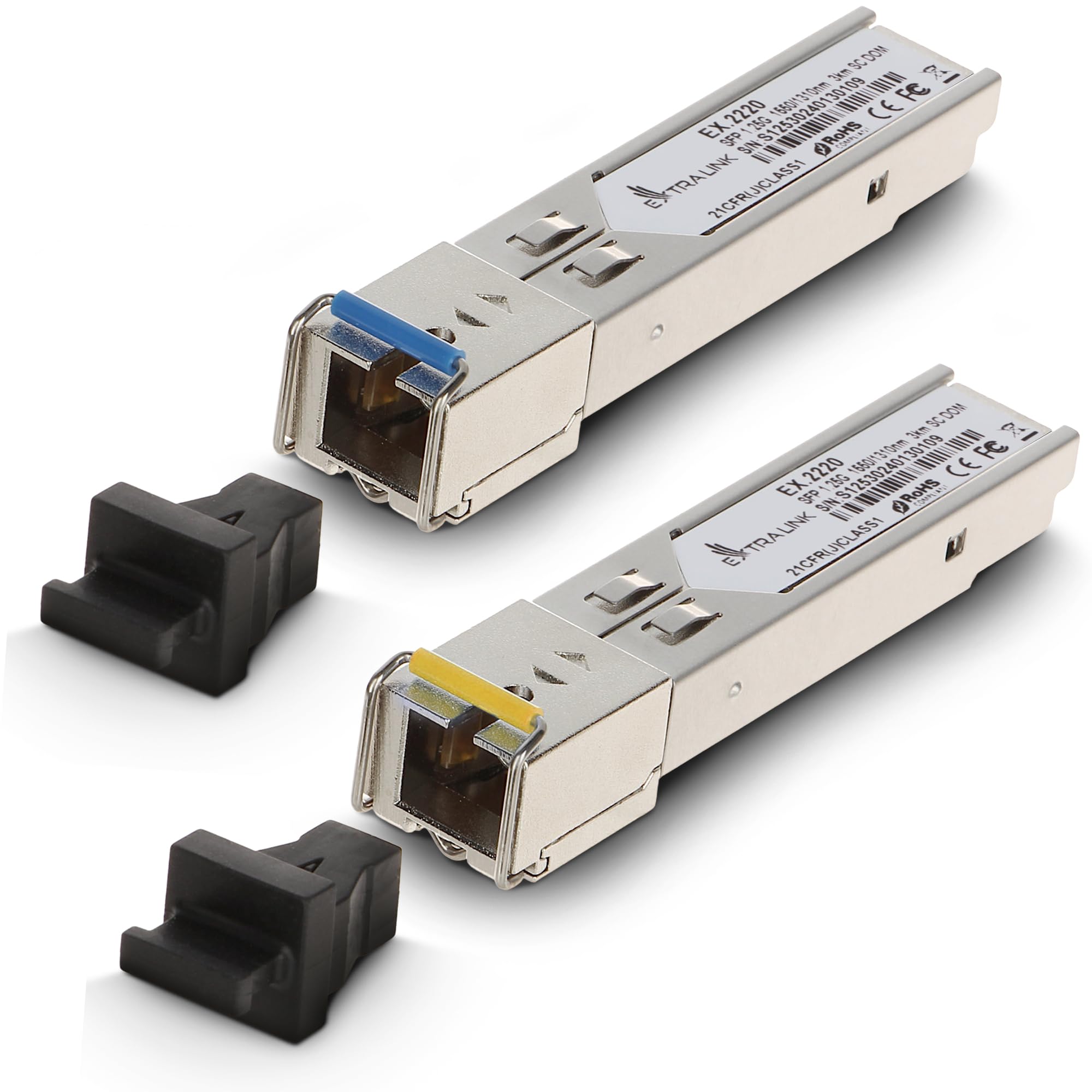 Extralink Modulo SFP WDM Singlemode 1,25G SC 1310/1550nm 3km Compatibile Ubiquiti UniFi Cisco Gigabit Ricetrasmettitore Switch Router