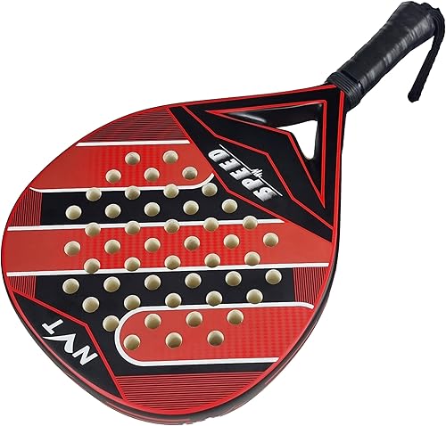 Miniatura 9 de NVT Raqueta de pádel de fibra de carbono, diseño ligero con agarre cómodo, resistente a todo tipo de clima, cabeza híbrida de fibra de vidrio y