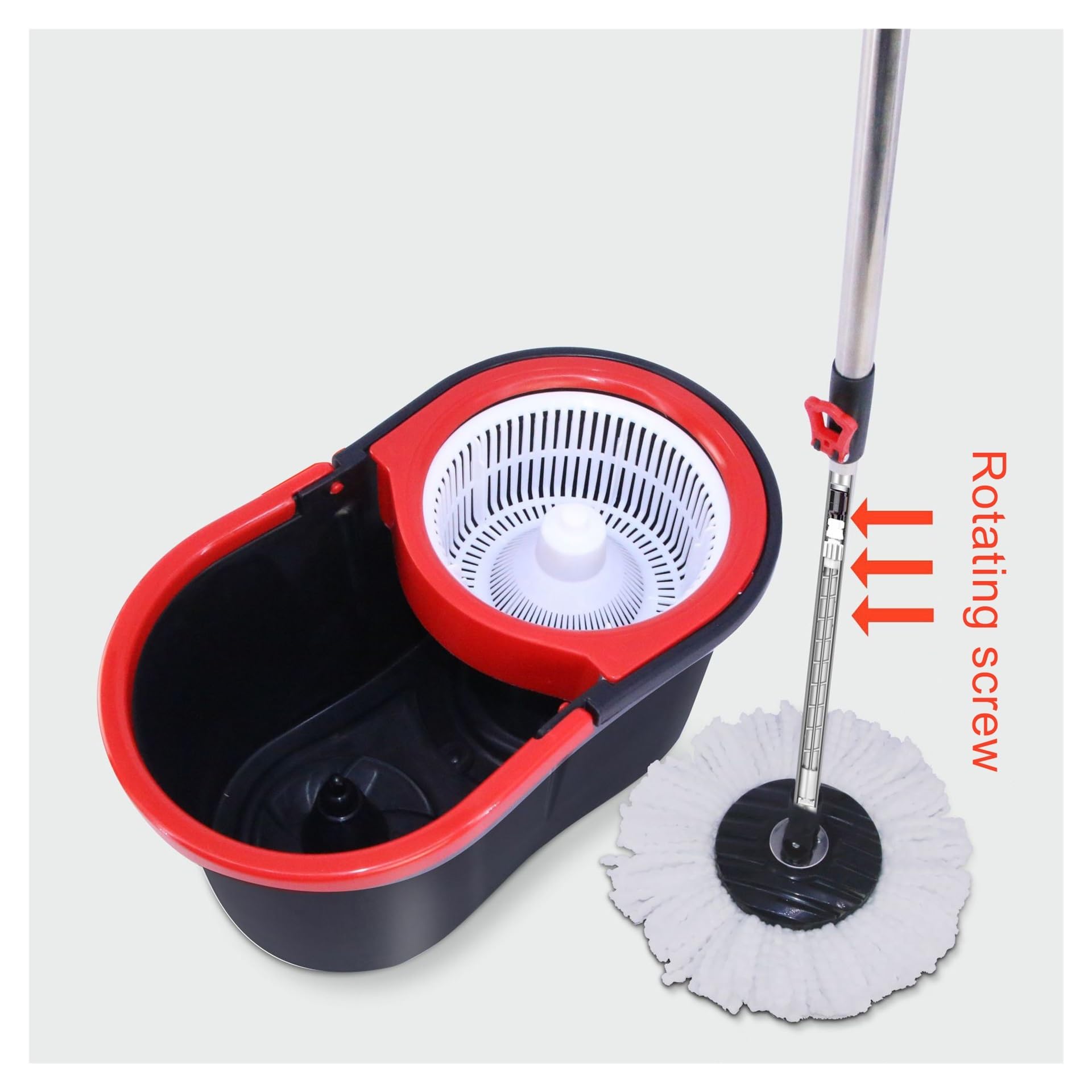 Trapeador automático Giratorio Manos Libres for Limpieza de Pisos de Madera, Almohadillas de Microfibra for Piso con balde, trapeador mágico