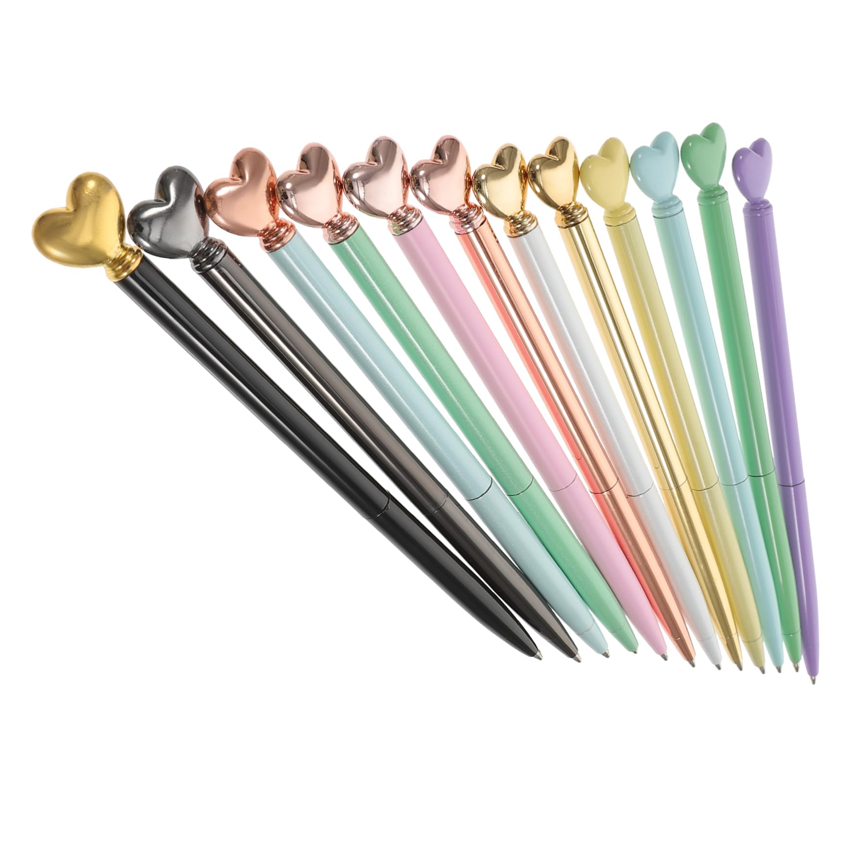 Lurrose 60 Piezas De Amor Bolígrafo De Metal Bolígrafo De Tinta De Uso Diario s De Corazón s Interesante Rodante Ergonómico Lindos s