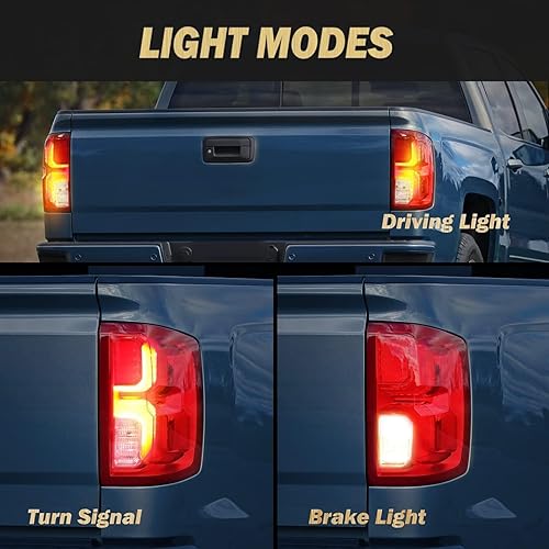 Miniatura 3 de Conjunto de luces traseras LED compatibles con Chevy Silverado 1500 2016 2017 2018 Montaje de luz trasera LED exterior lámpara de freno lado derecho