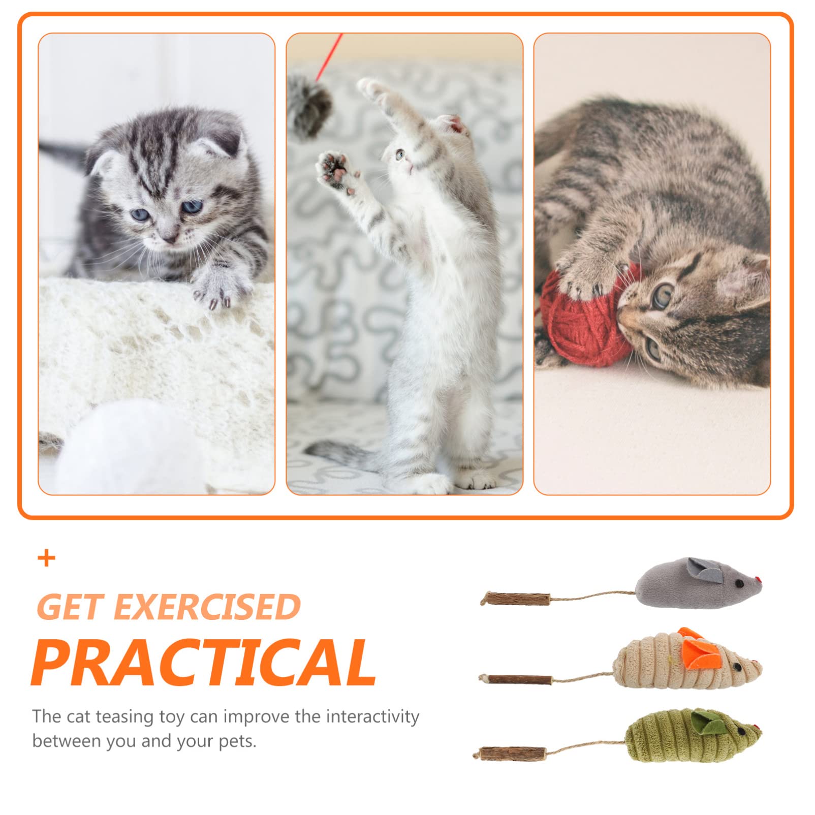 POPETPOP 15pièces Jouet Peluche pour Chat De Jouets Souris avec Herbe à Chat pour Mâcher