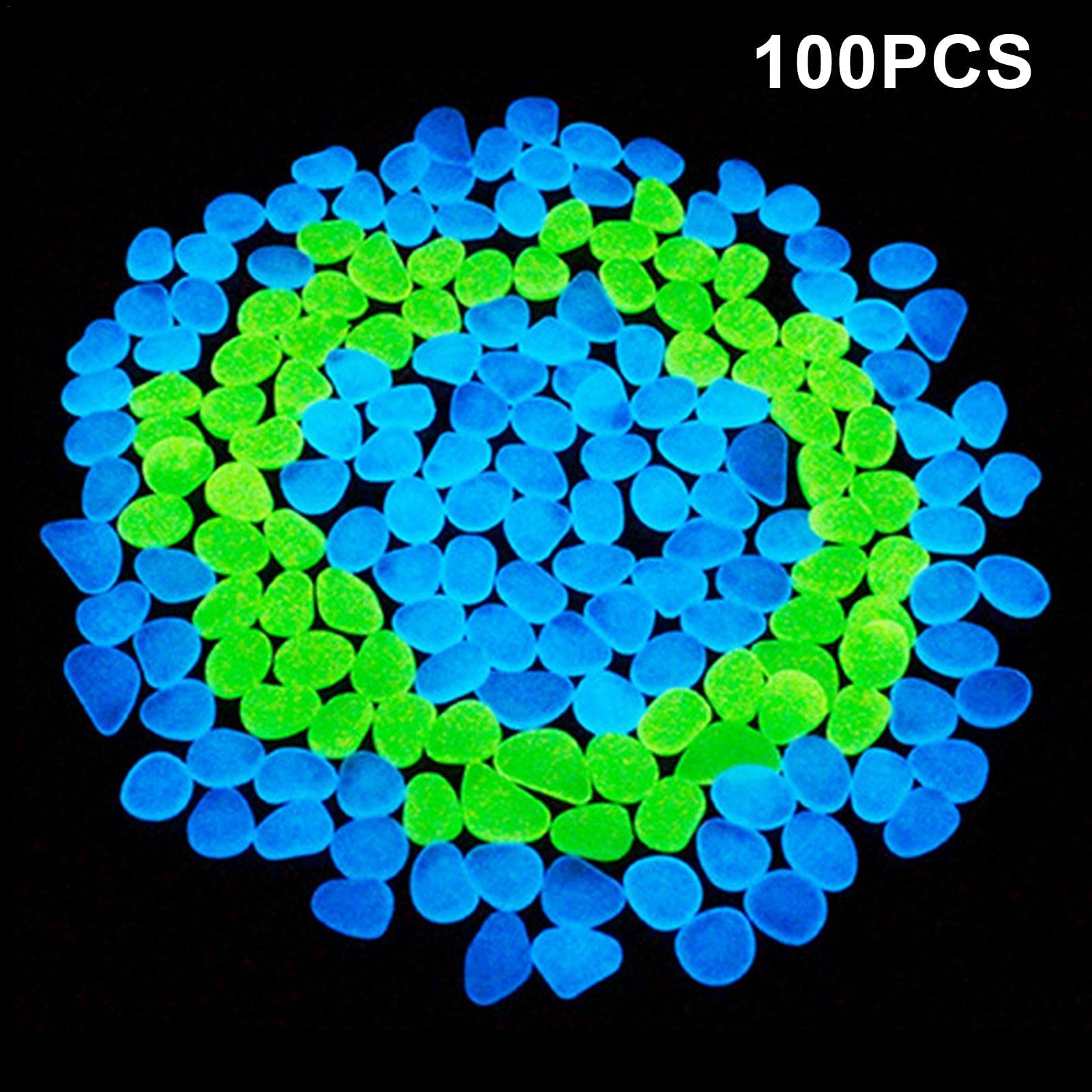 Amazon.co.jp: 夜光石 、蓄光石 、青と緑の混合発光石 化粧砂 観葉植物 