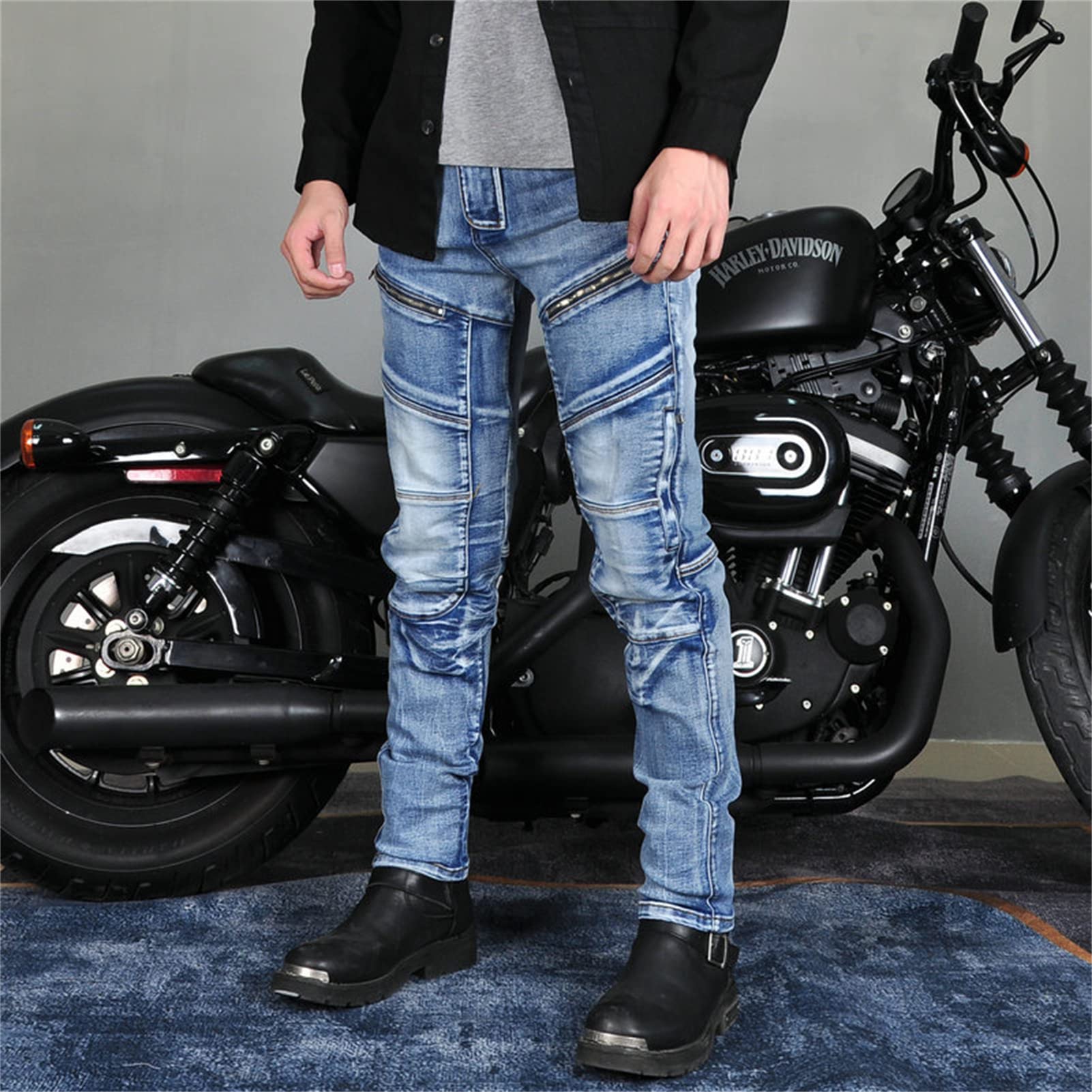 Motorradhose Herren, Motorrad Jeans Damen Aus Aramidfaser, Unisex Motorrad Schutzhose Hose Mit Protektoren