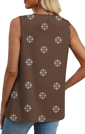 XIEERDUO Womens Tank Tops Sleeveless Lace Crochet Boho Tops Loose Fit Pleated Tunics Crewneck Summer Vacation Outfits Flowy