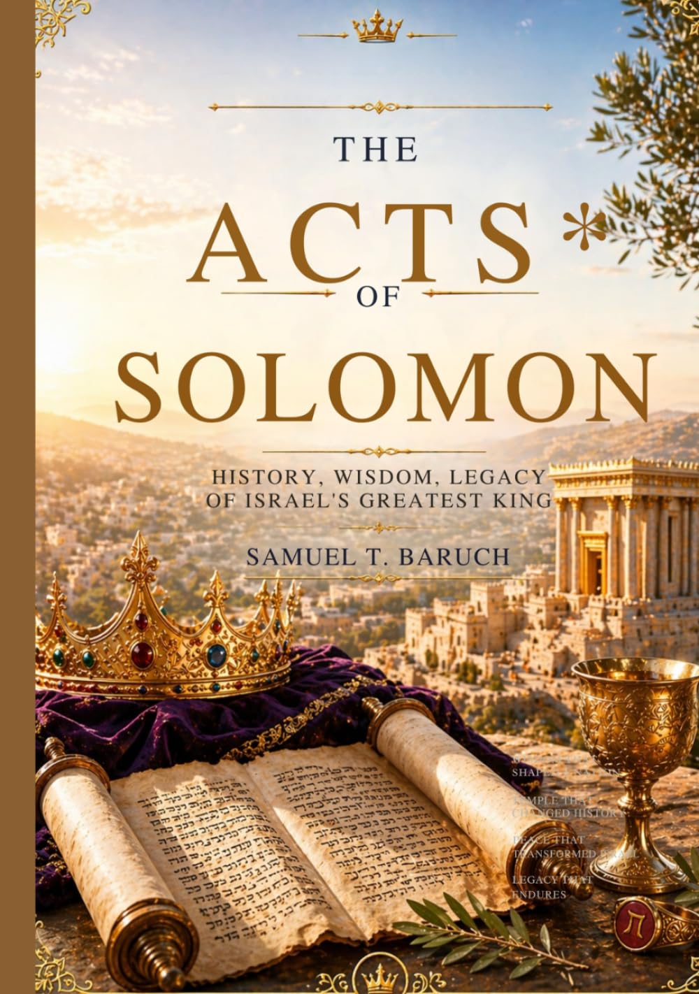 THE ACTS OF SOLOMON: HISTORY, WISDOM LEGACY OF ISRAEL'S GREATEST KING.