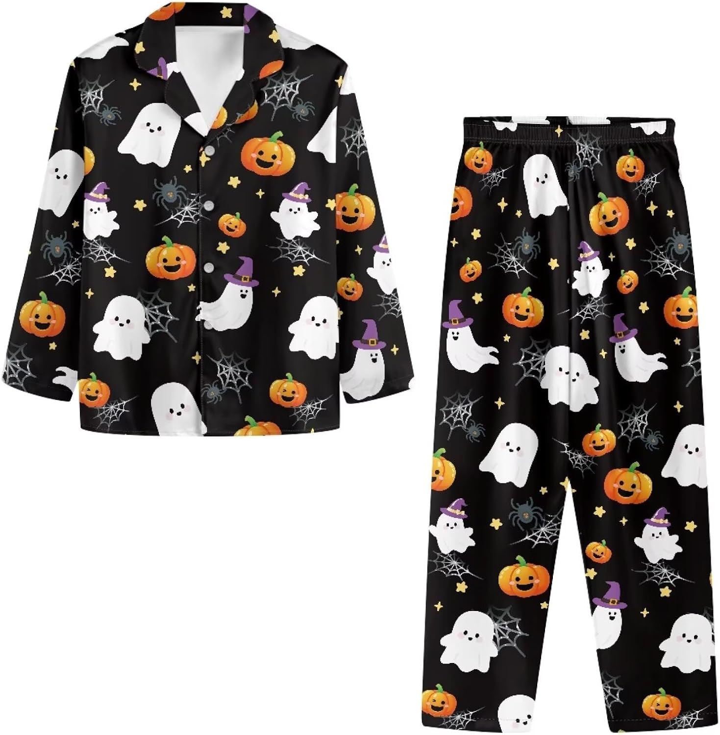 JEOCODY Pajamas Set for Women Soft Long Sleeve Button Down Sleepwear Plus Size Pj Lounge Sets Loungewear - Image 5