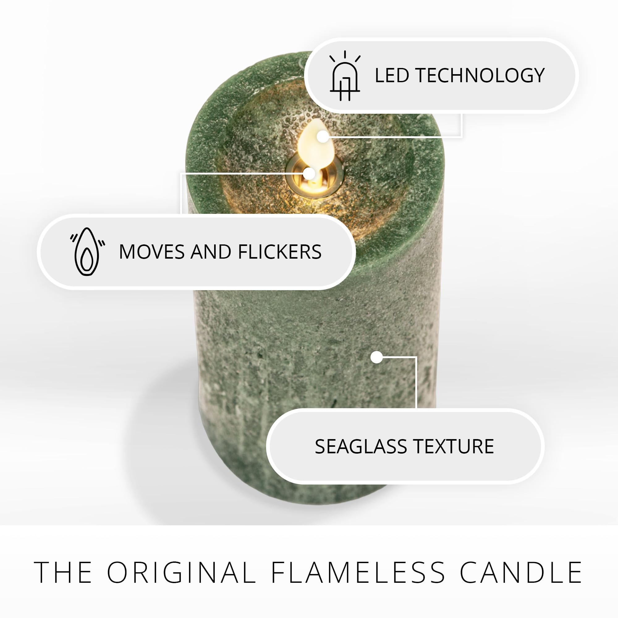 Luminara Bougie Pilier LED Sans Flamme à Piles - Pêche Douce - 7,6 X 11,4 Cm - Cire Véritable Réaliste Pour Intérieur/extérieur