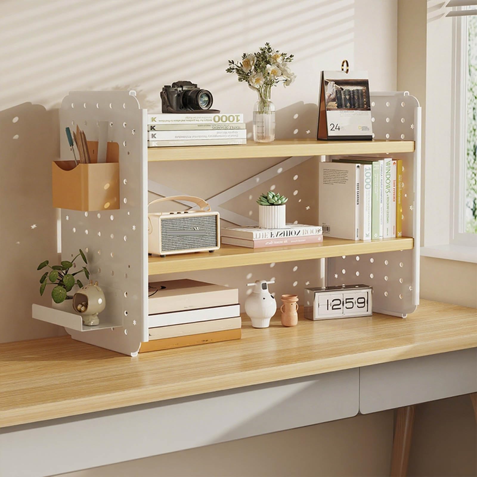 Libreria multiuso da scrivania, organizer da scrivania per casa e ufficio, 40 cm, per libri e accessori da scrivania, ideale per studenti e professionisti