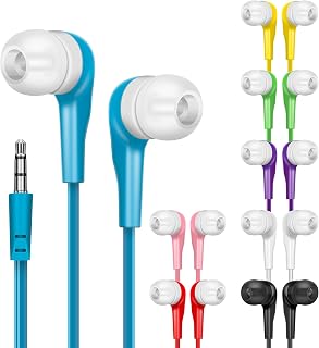 OSSZIT Bulk Earbuds 30 Pack for Classroom, Wholesale Earphones Earbuds Headphones Bulk for Kids,Individually Bagged,Perfect for Students,Schools,Hospitals,Hotels,Library,Museums,Multi Colored