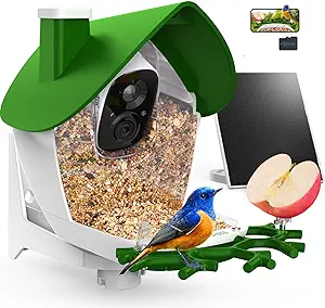 birdsnap® P33 - Bird Feeder with Camera Solar Powered, 2K Video Bird Camera Feeder Live with 32GB Card, AI Identify Feather Species, Auto Record in Backyard, for Birds Lover asin的图片