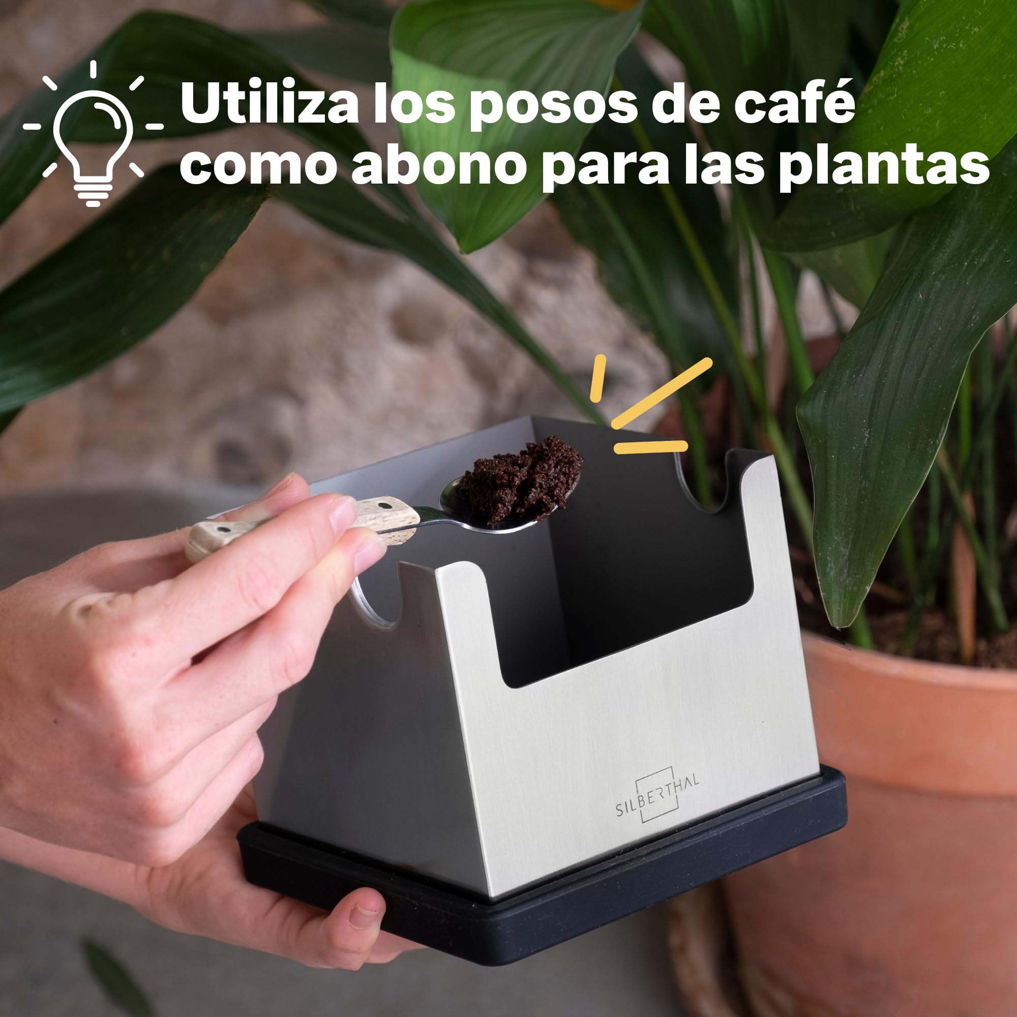 SILBERTHAL Cajon para posos de café - Recipiente de cafe - Knock box - Accesorios de barista