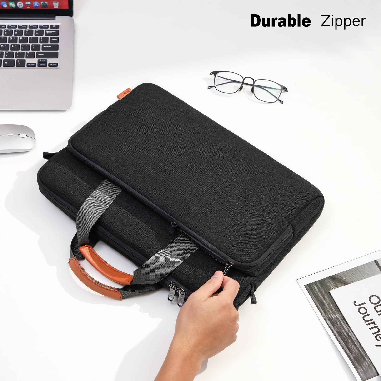 bagasin Borsa per laptop, valigetta per computer portatile compatibile da 15,6" a 17,3", borsa a tracolla estensibile, borsa messenger, borsa da trasporto per notebook e PC