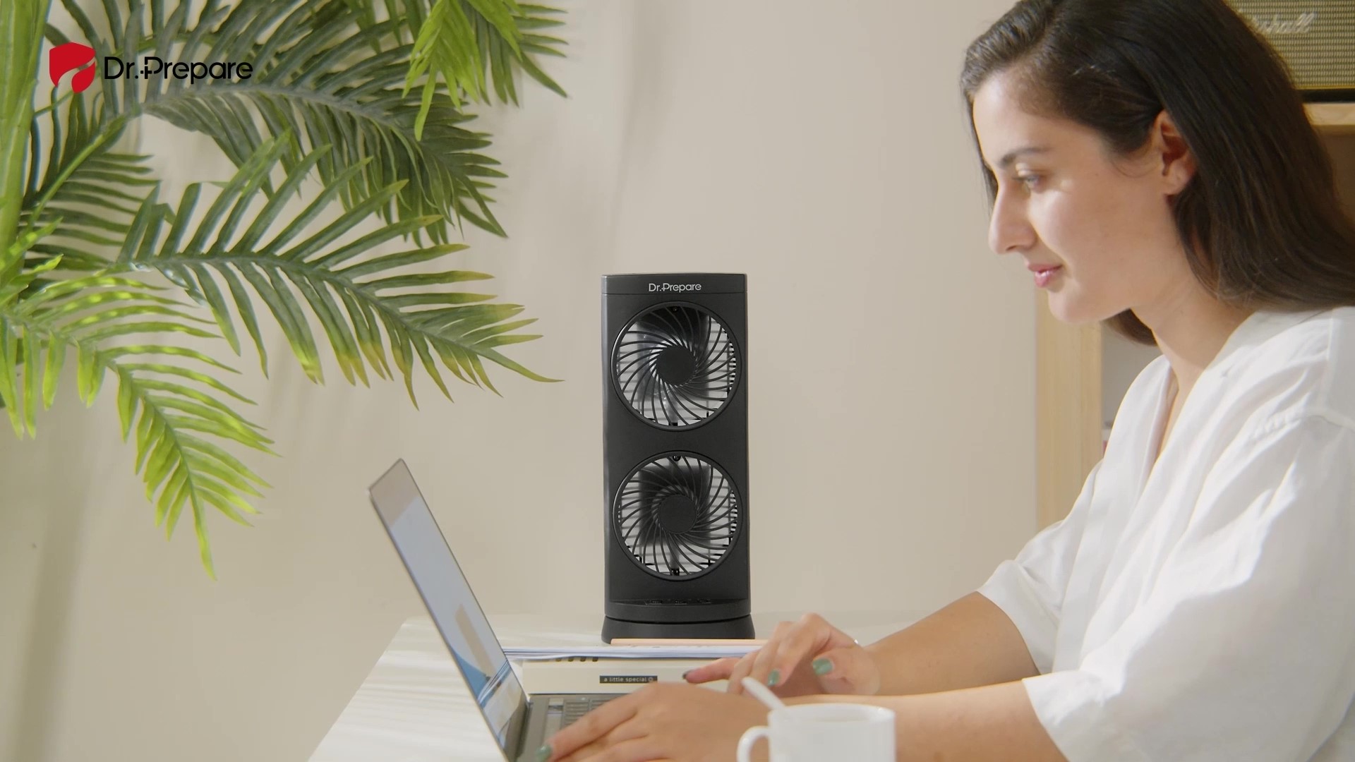 DR.PREPARE Ventilatore Torre | Motore DC, Oscillazione 110° - Silenzioso Per Casa - Foto 3