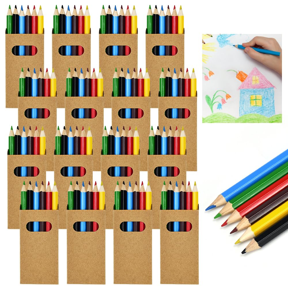 NAROSEBE 120 pcs Mini Lápices de Colores Niños Cajita de Lapices de Colores para Regalos Lápices de Colores Pequeños Caja Lapices Infantil Regalos Cumpleaños Niños Colegio para Dibujos Escolar Viaje