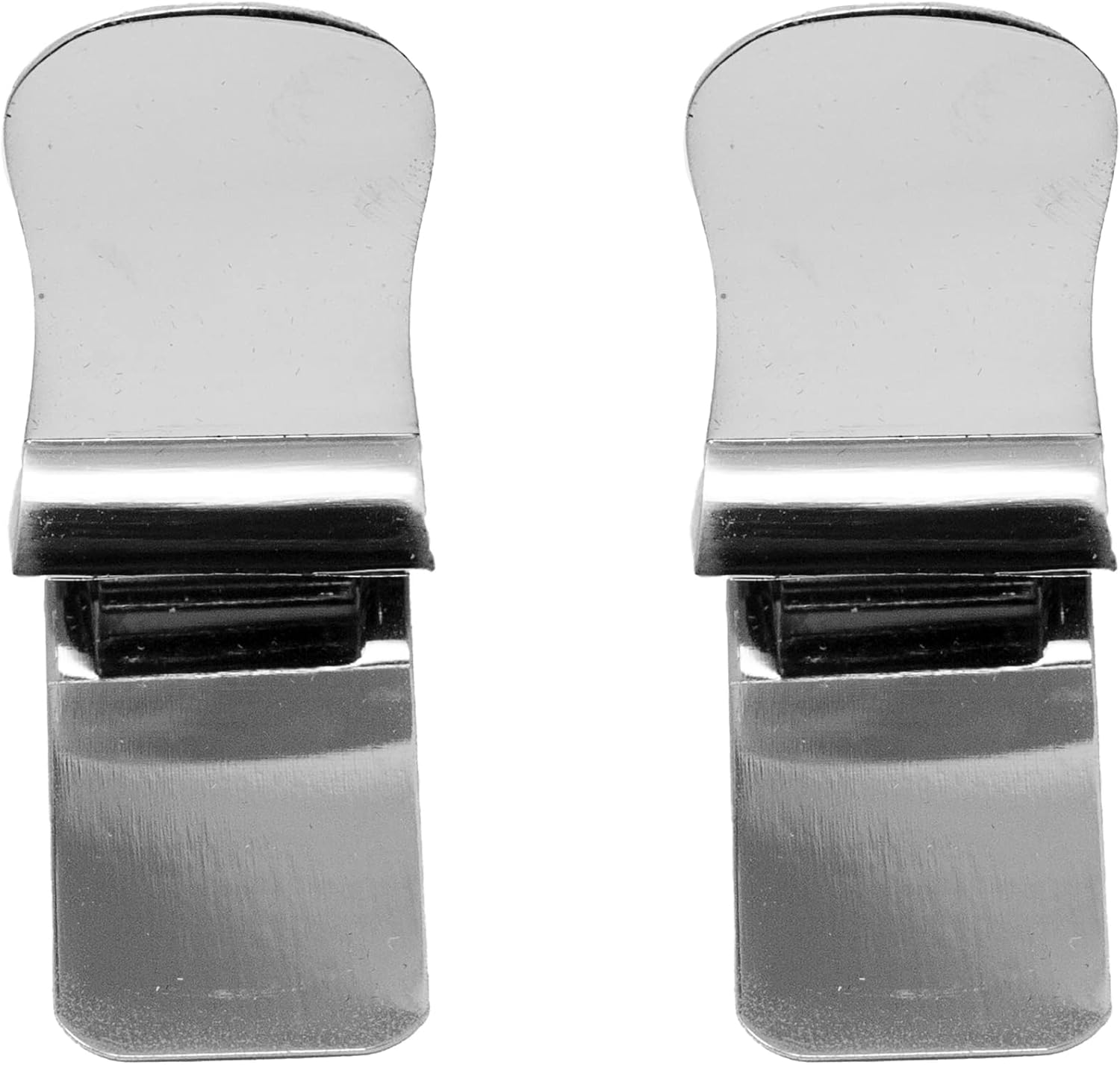 Stephanie Imports Set of 2 Chrome-Plated Hinged Stainless Steel Money Clips (Engravable)