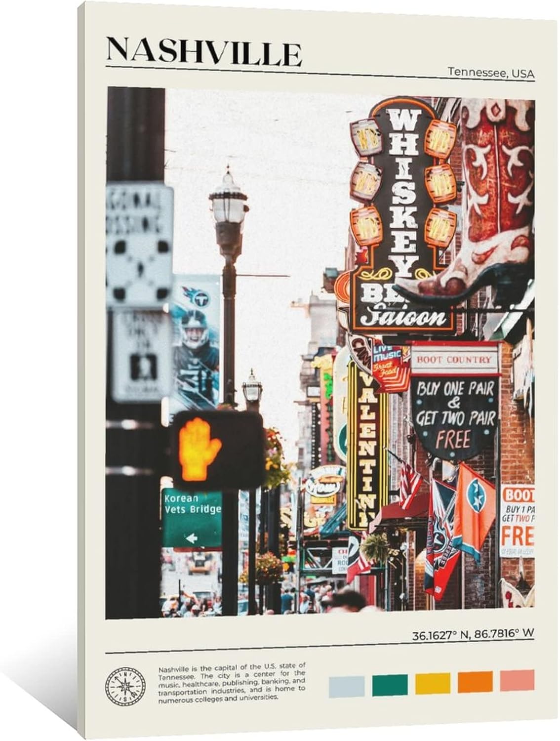 Nashville Print, Nashville Wall Art, Nashville Poster