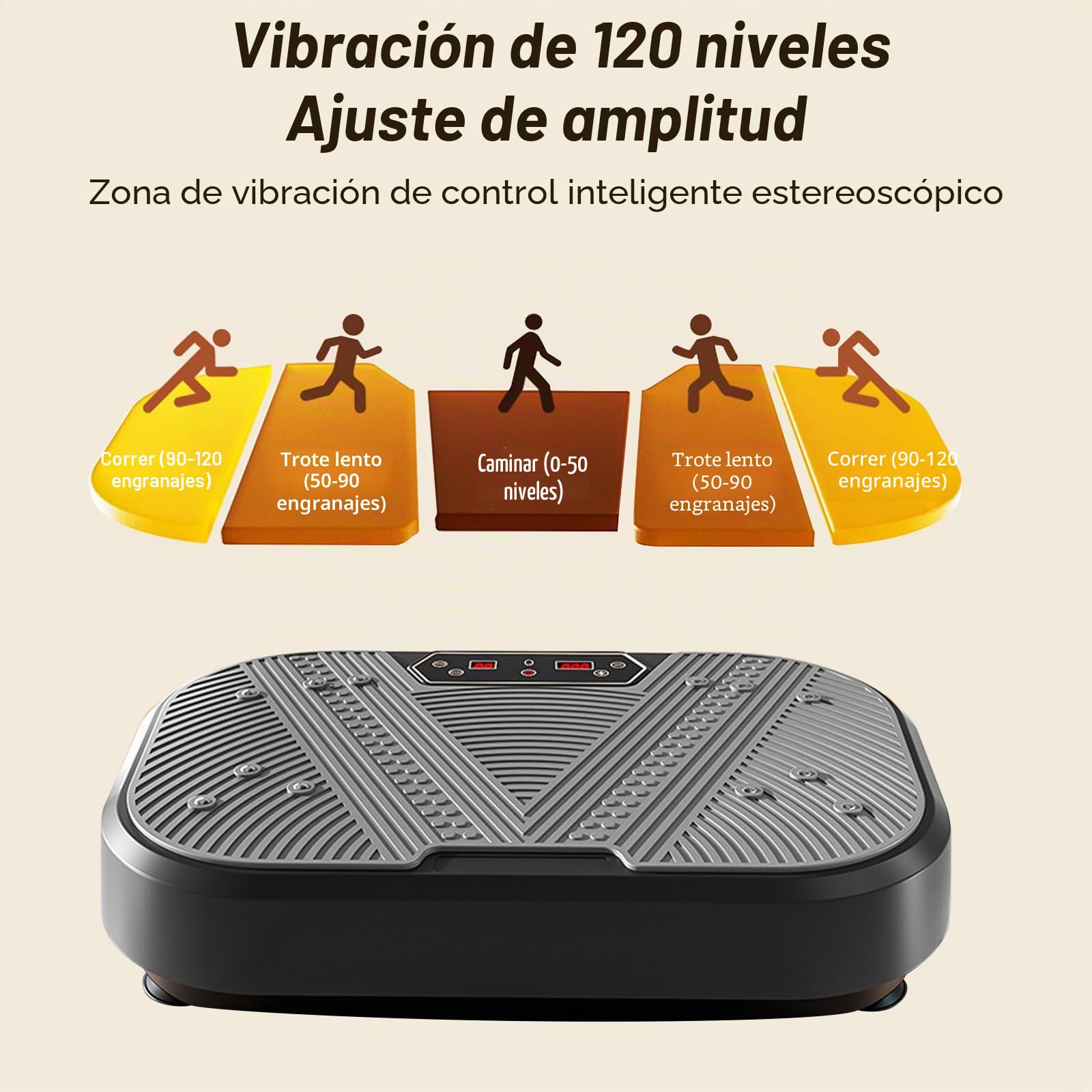 Placa de vibración, Potente Plataforma de vibración, aparatos de Fitness | Para casa, 120 niveles de ajuste de amplitud, 10 modos deportivos, para entrenamiento de cuerpo completo,desarrollo muscular